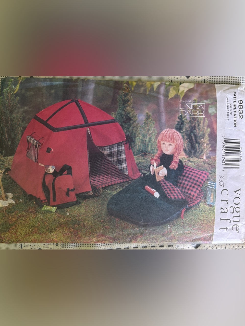 Vogue Craft Pattern 9832 for 18” Doll Camping Set
